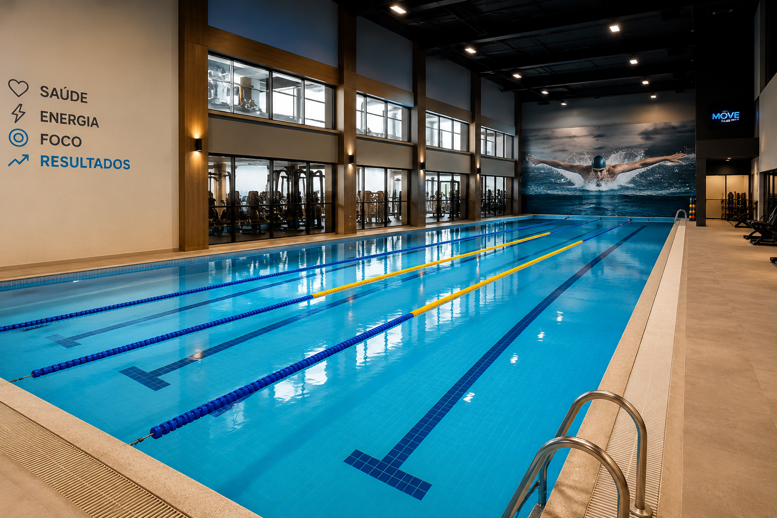 Piscina de clube ou academia